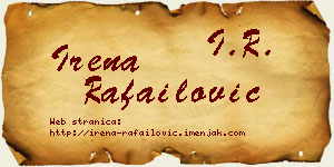 Irena Rafailović vizit kartica
